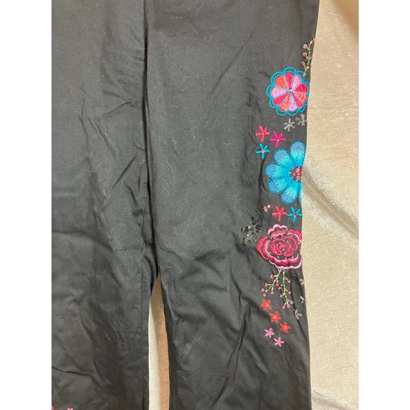 Cache Floral Embroidered Pants Size 6 - Picture 4 of 6